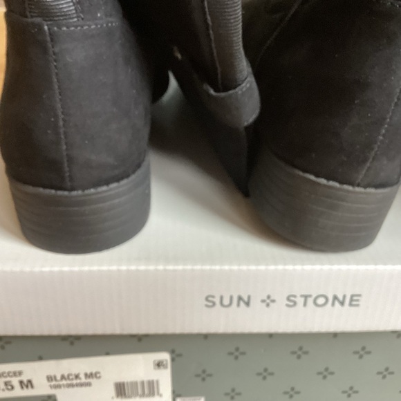 SUN+STONE Black Microsuede Allicce Regular Calf Over-The-Knee Boots 9.5 NWT NWB - Picture 13 of 15